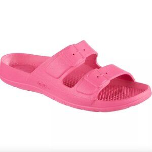 NWT Totes Kids 13-1 Slip On Slides Pink Sandals Lightweight Waterproof